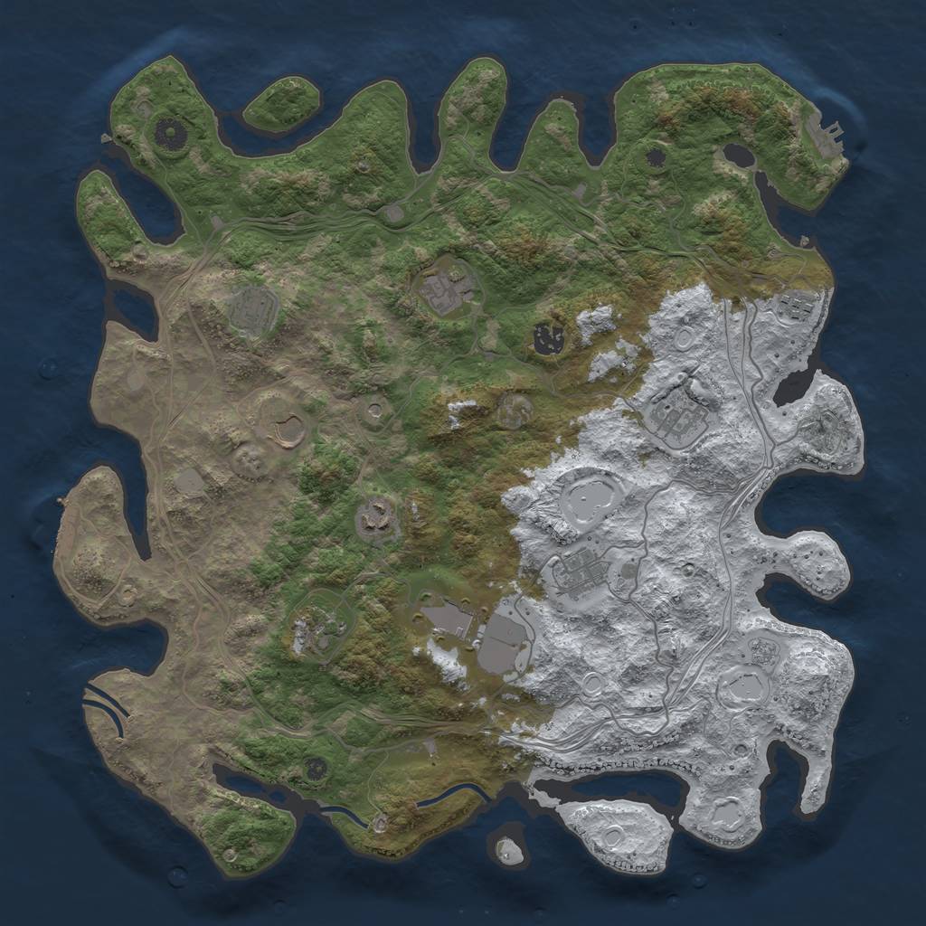 Rust Map: Procedural Map, Size: 4250, Seed: 65744248, 19 Monuments