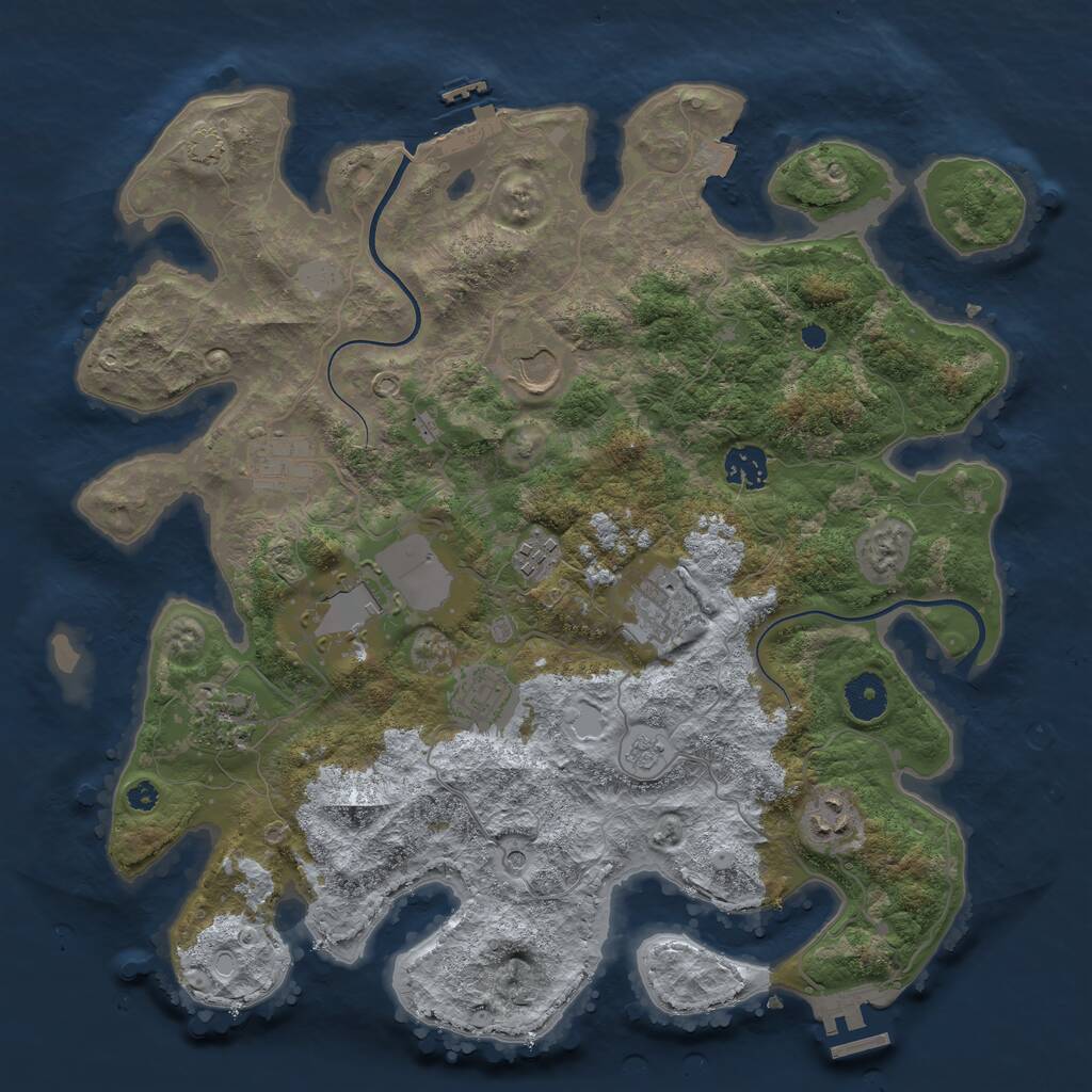 Rust Map: Procedural Map, Size: 3700, Seed: 1694633166, 15 Monuments