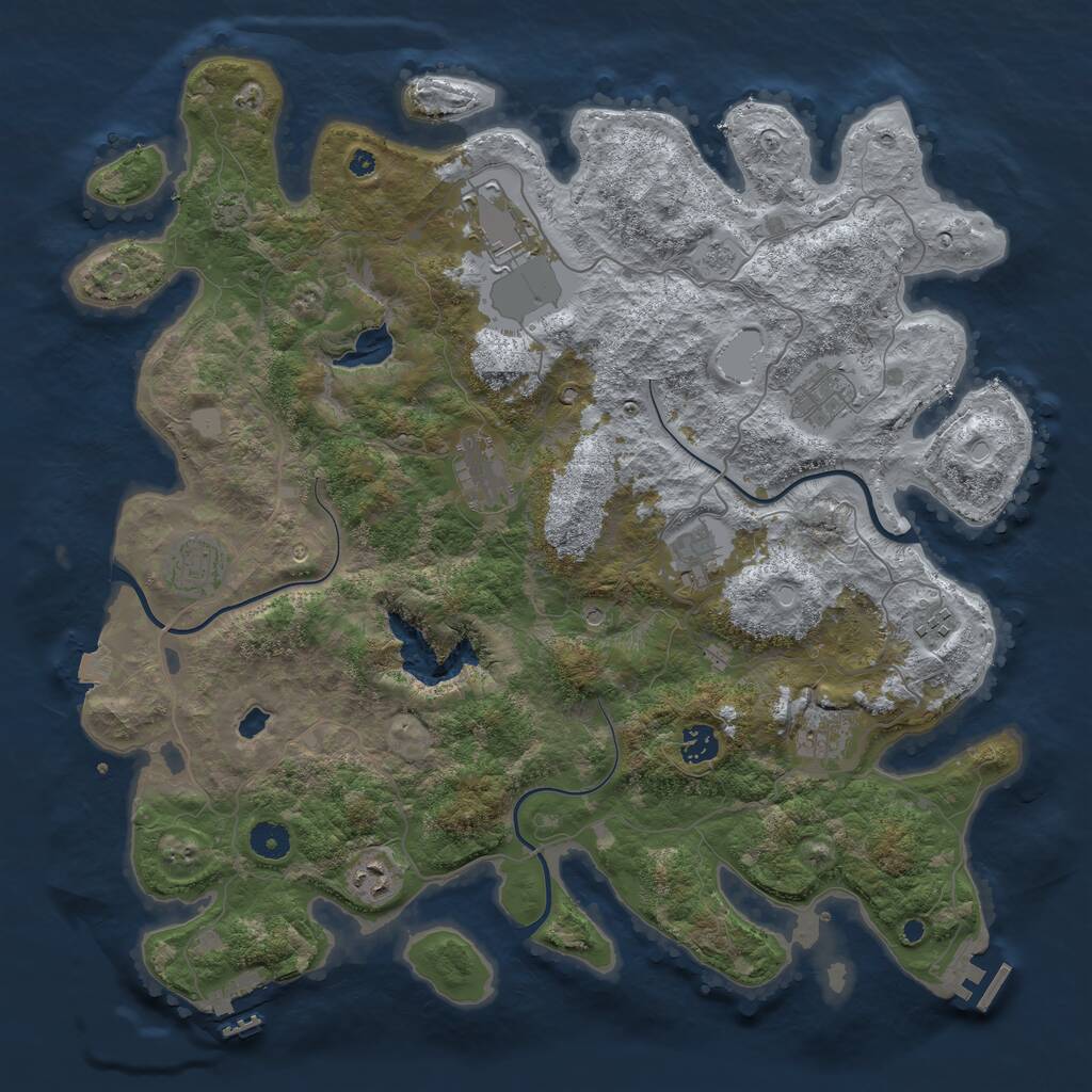 Rust Map: Procedural Map, Size: 4200, Seed: 5000, 15 Monuments