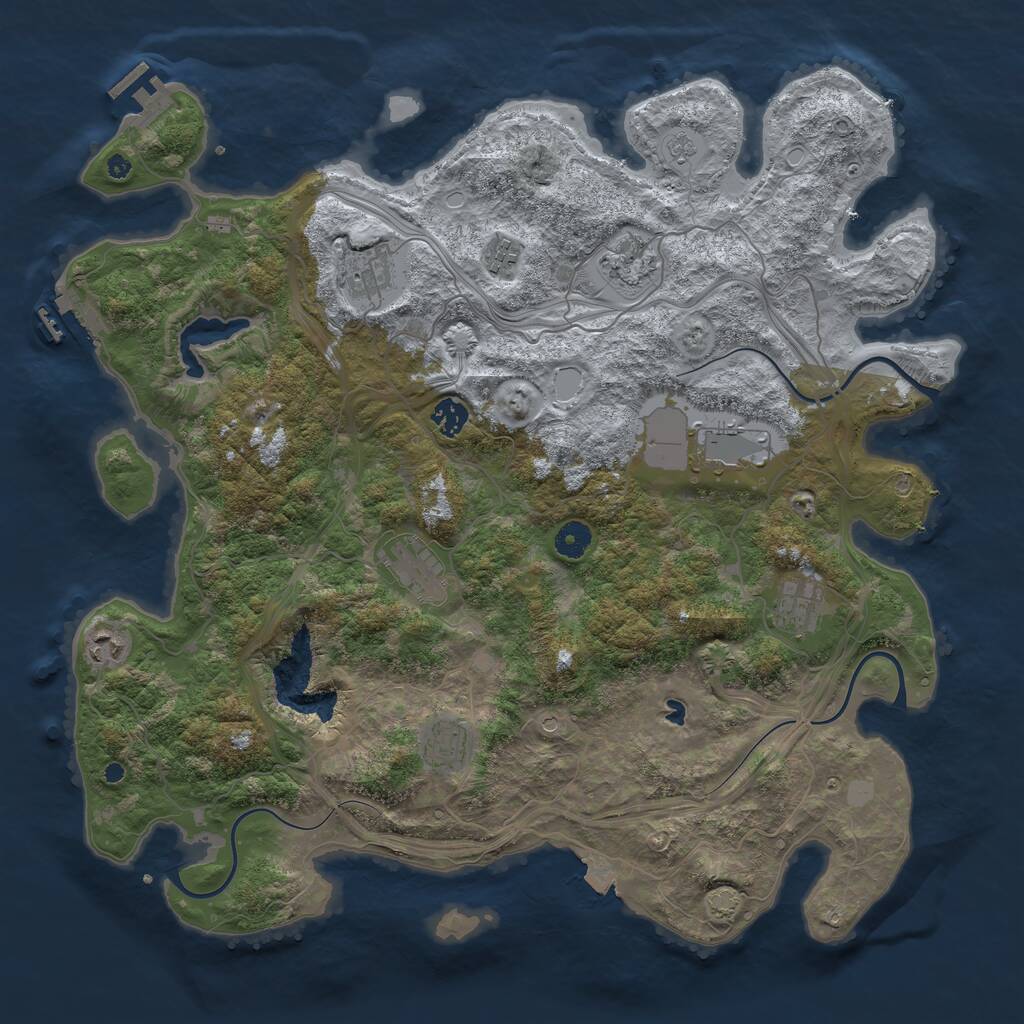 Rust Map: Procedural Map, Size: 4300, Seed: 789413, 15 Monuments