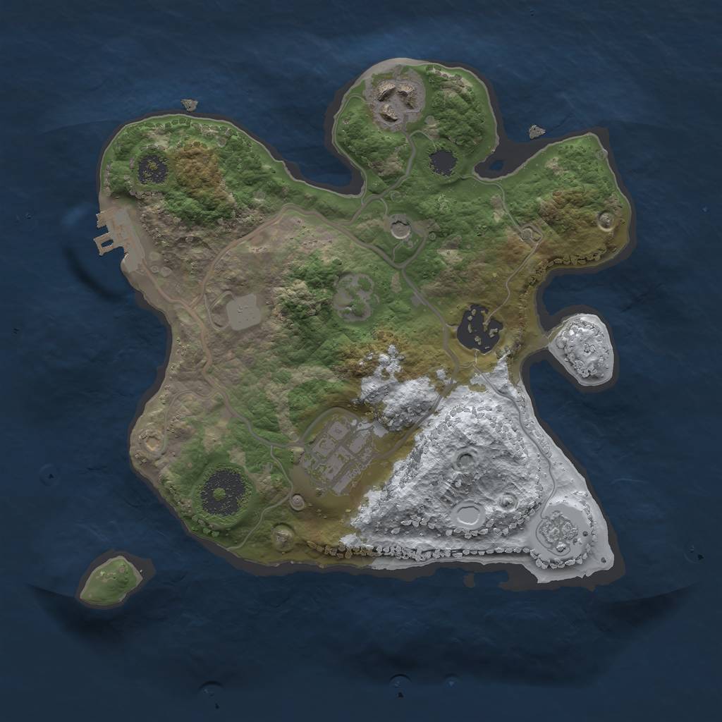 Rust Map: Procedural Map, Size: 2400, Seed: 1118421749, 11 Monuments