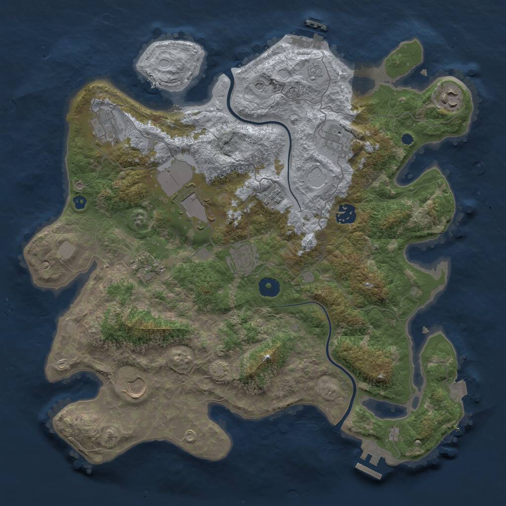 Rust Map: Procedural Map, Size: 3700, Seed: 766021086, 15 Monuments