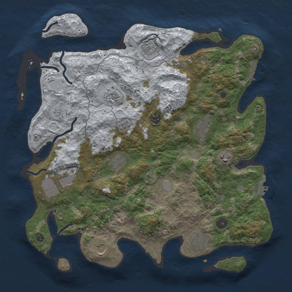 Rust Map: Procedural Map, Size: 4000, Seed: 267892718, 19 Monuments