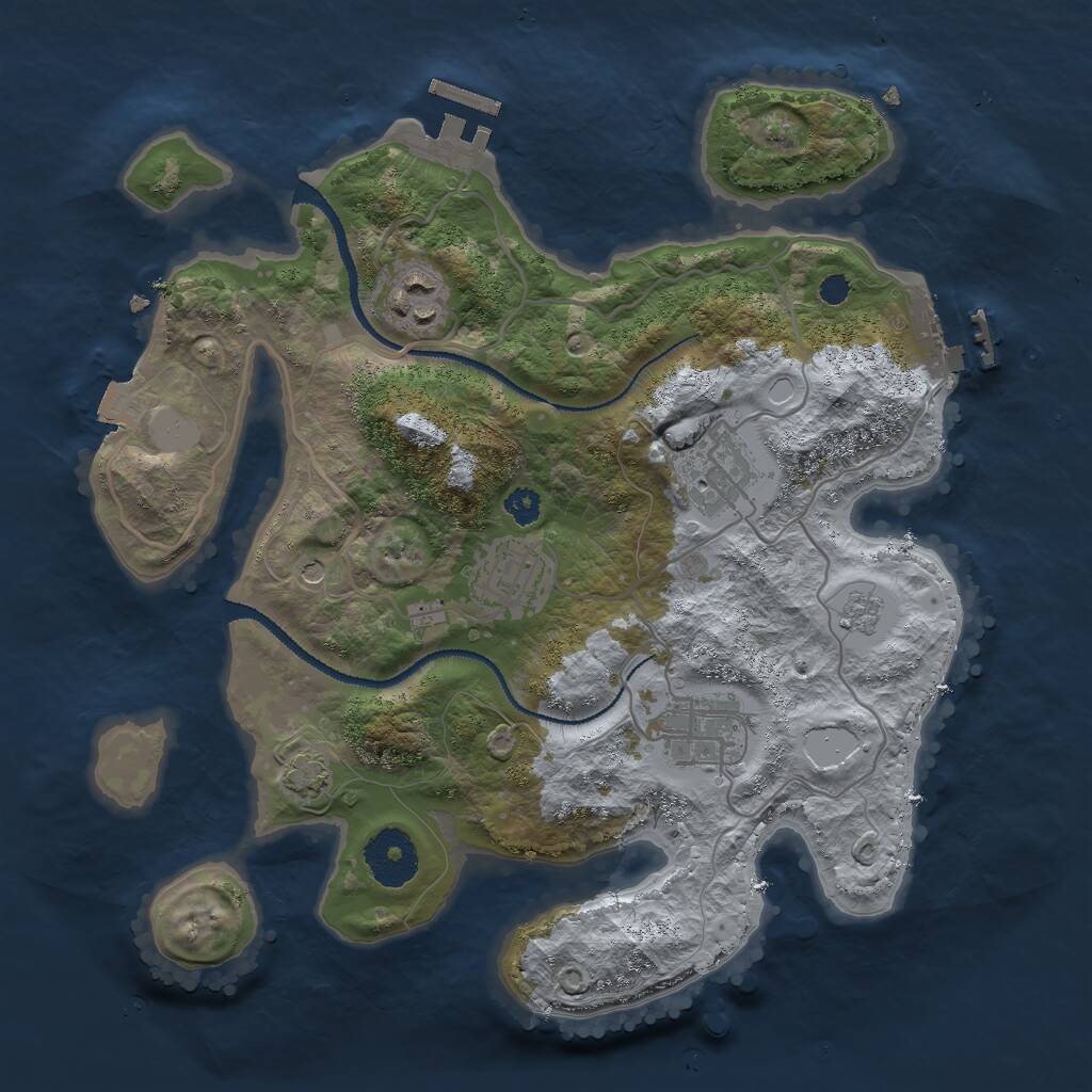 Rust Map: Procedural Map, Size: 3000, Seed: 856943864, 10 Monuments