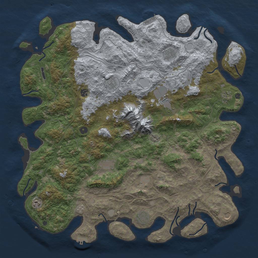 Rust Map: Procedural Map, Size: 5000, Seed: 623625, 18 Monuments