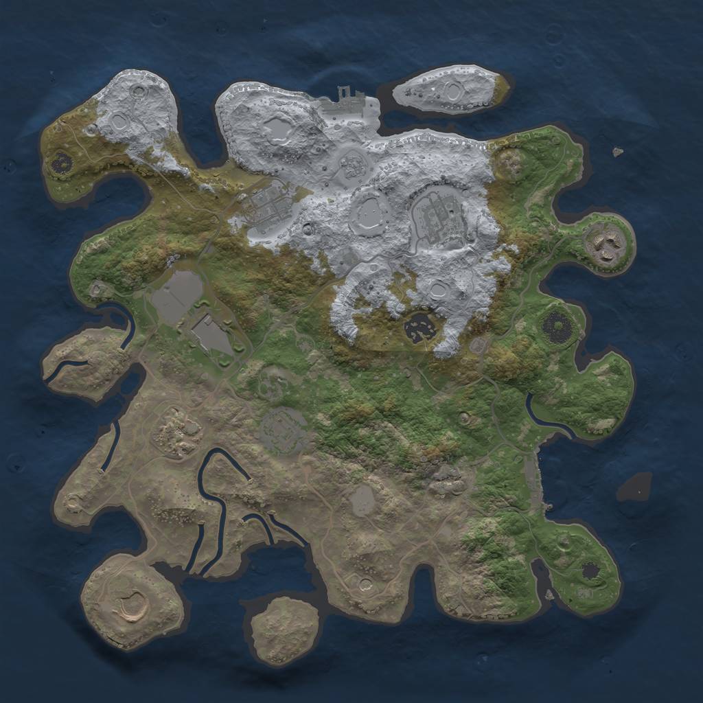 Rust Map: Procedural Map, Size: 3500, Seed: 20233202, 15 Monuments