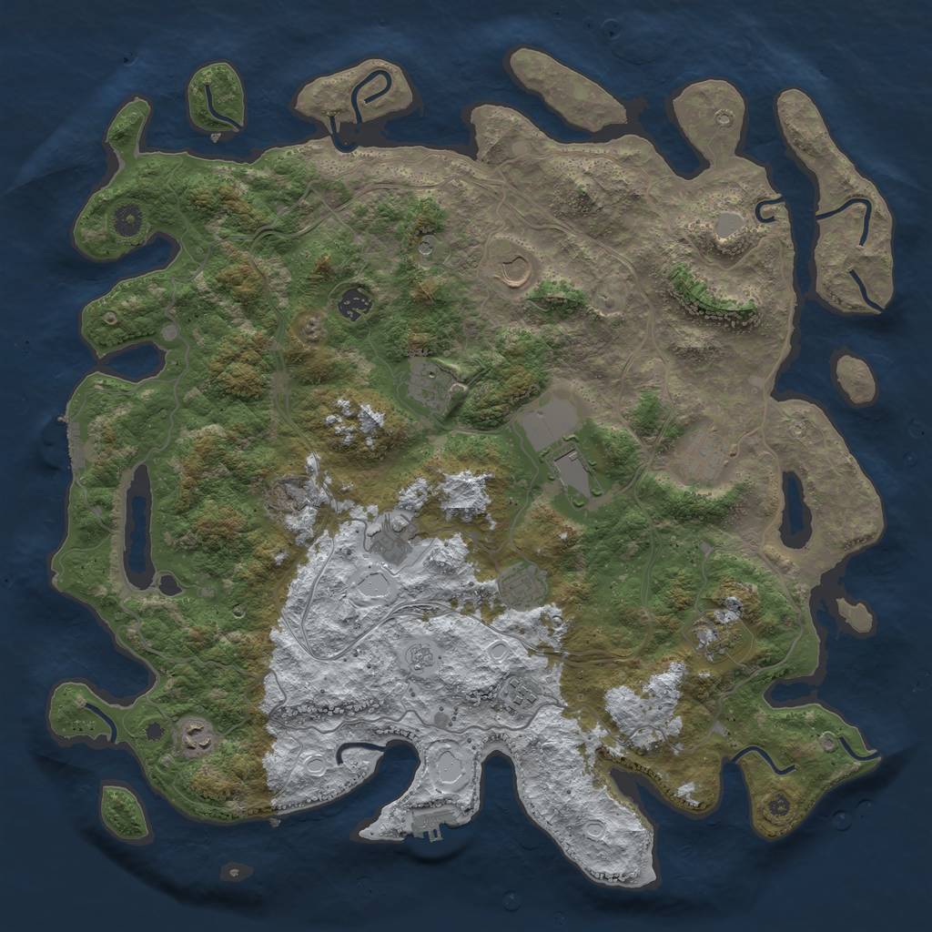 Rust Map: Procedural Map, Size: 4500, Seed: 76990065, 19 Monuments