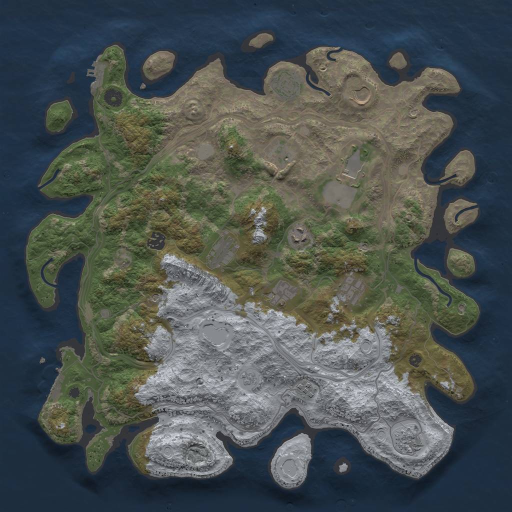 Rust Map: Procedural Map, Size: 4250, Seed: 1306105112, 20 Monuments