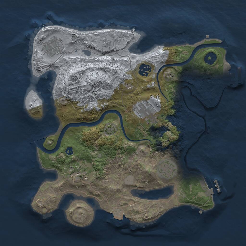 Rust Map: Procedural Map, Size: 3000, Seed: 467819014, 11 Monuments