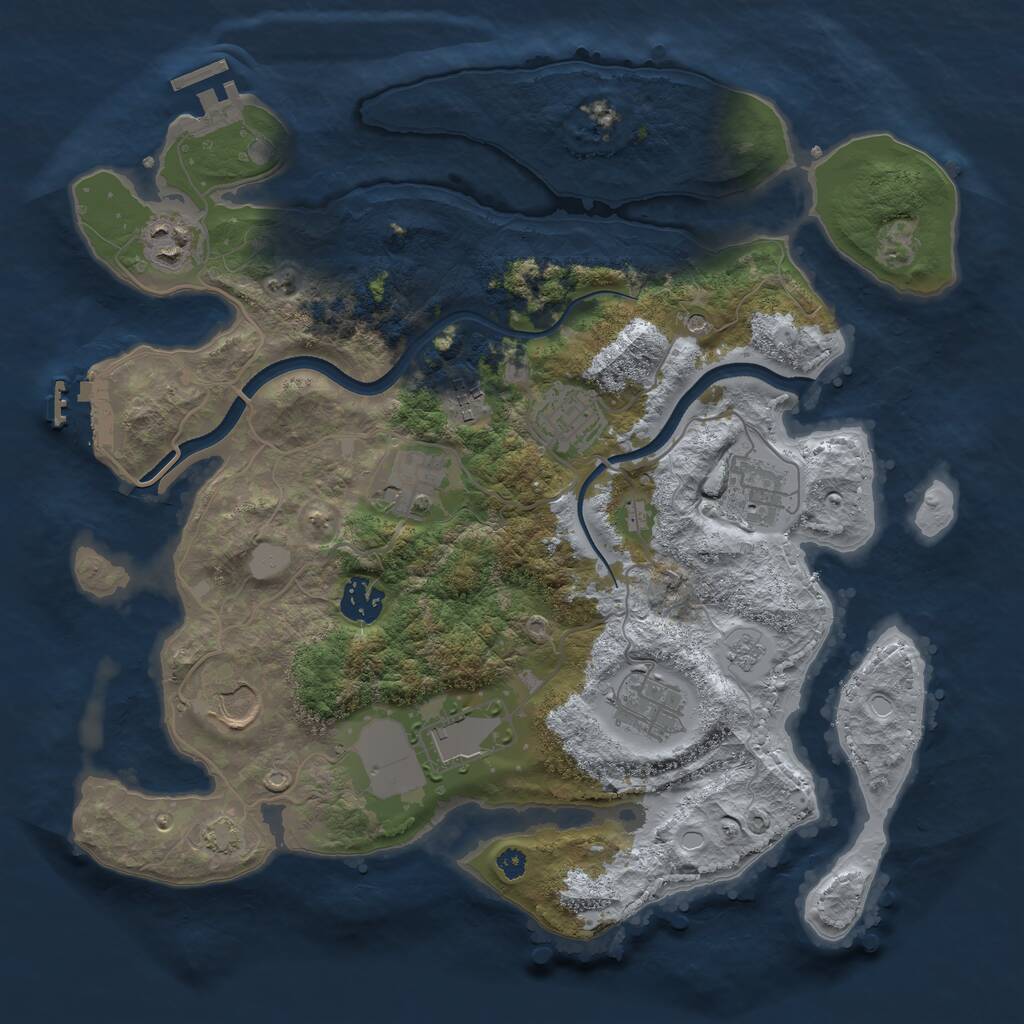 Rust Map: Procedural Map, Size: 3500, Seed: 13932, 15 Monuments