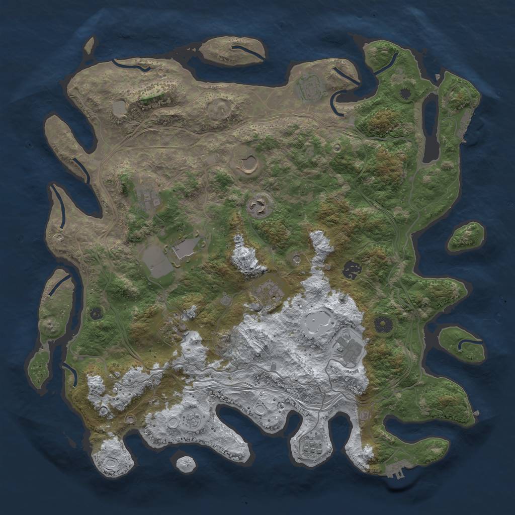Rust Map: Procedural Map, Size: 4250, Seed: 398498292, 19 Monuments