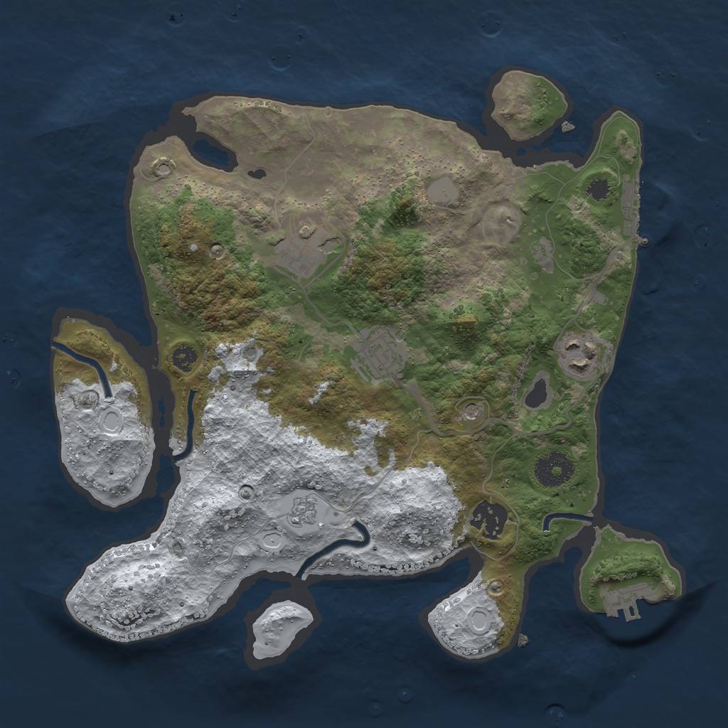 Rust Map: Procedural Map, Size: 3000, Seed: 40722, 13 Monuments