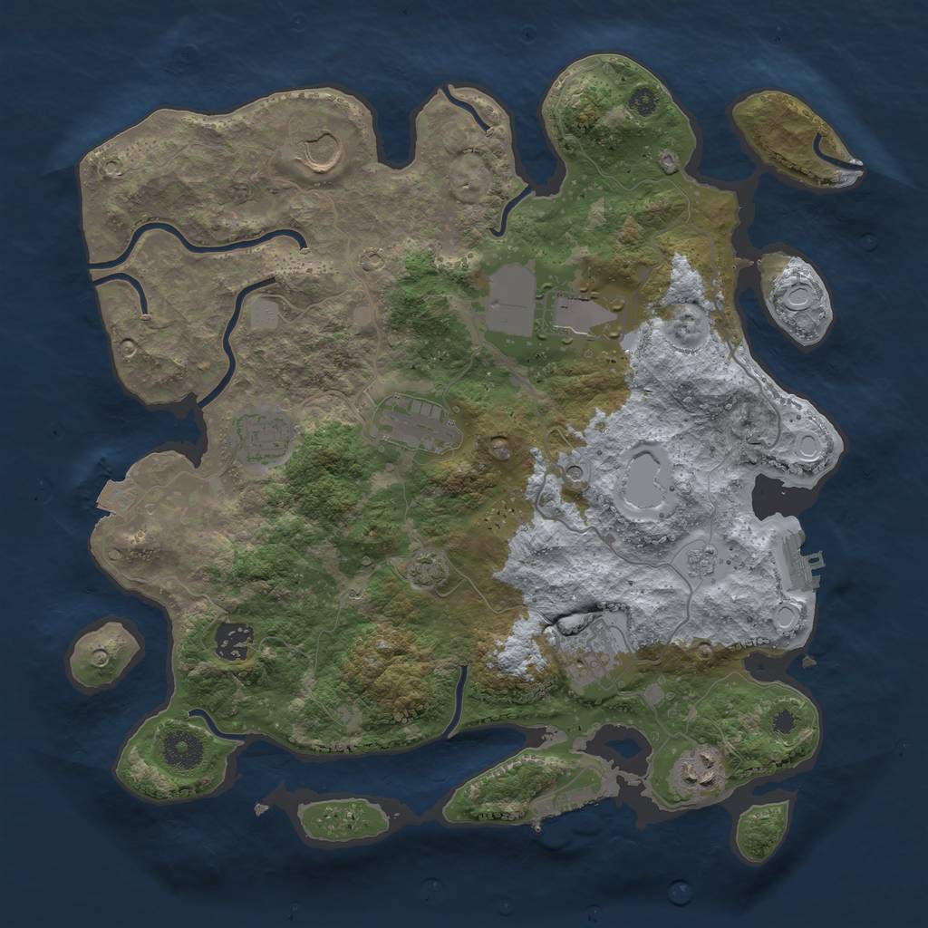 Rust Map: Procedural Map, Size: 3500, Seed: 1592716826, 15 Monuments