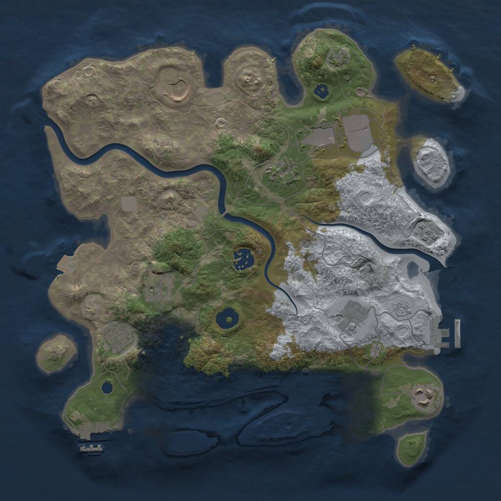 Rust Map: Procedural Map, Size: 3500, Seed: 1592716826, 15 Monuments