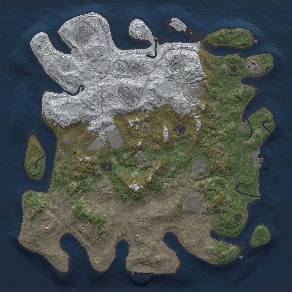 Rust Map: Procedural Map, Size: 4000, Seed: 1745941165, 20 Monuments