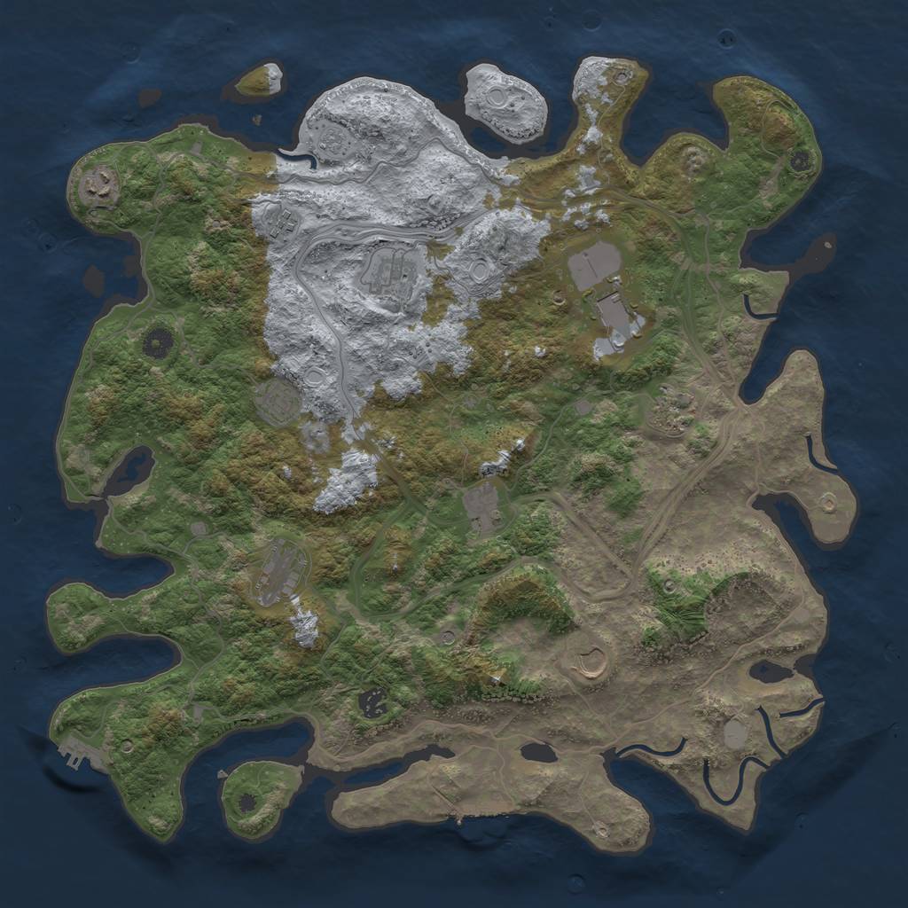 Rust Map: Procedural Map, Size: 4500, Seed: 1335589619, 19 Monuments