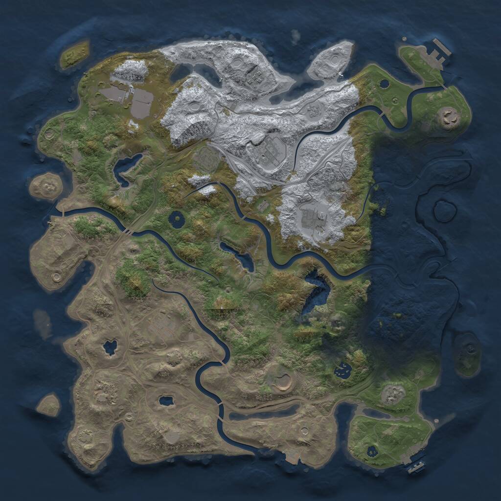 Rust Map: Procedural Map, Size: 4500, Seed: 2127213523, 16 Monuments