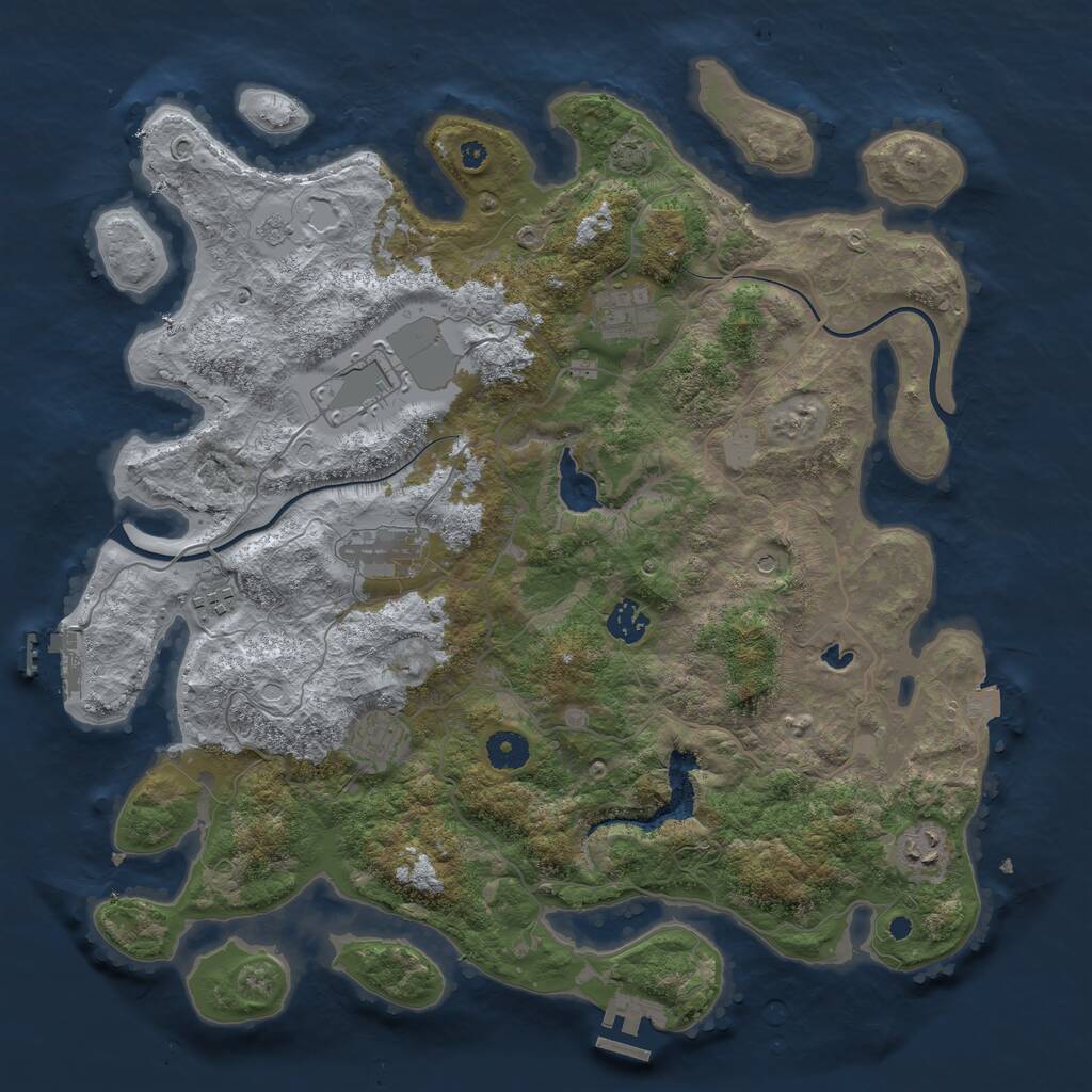 Rust Map: Procedural Map, Size: 4000, Seed: 585851, 13 Monuments