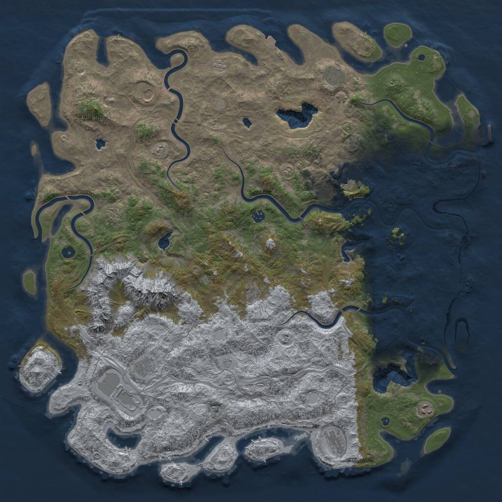 Rust Map: Procedural Map, Size: 6000, Seed: 11122010, 17 Monuments