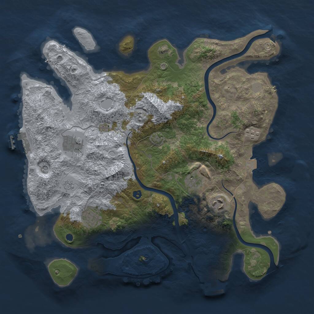 Rust Map: Procedural Map, Size: 3500, Seed: 101418509, 11 Monuments