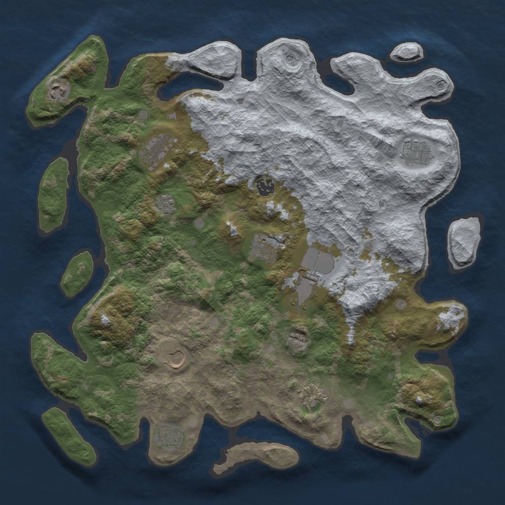 Rust Map: Barren, Size: 4250, Seed: 11380239, 13 Monuments