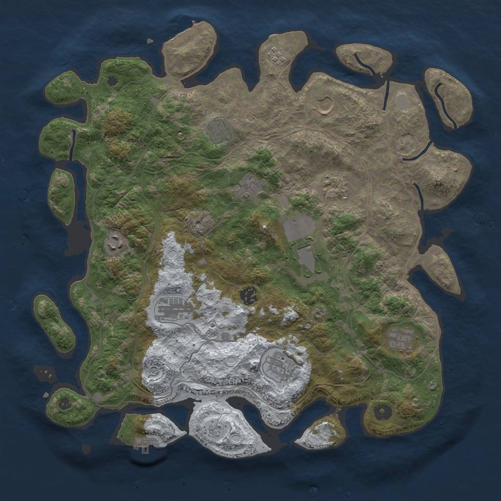 Rust Map: Procedural Map, Size: 4250, Seed: 173483846, 20 Monuments