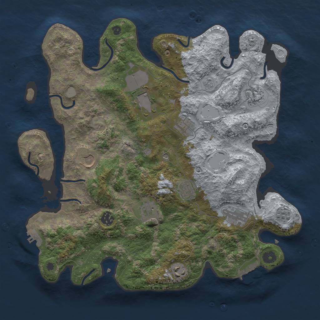 Rust Map: Procedural Map, Size: 3700, Seed: 995194815, 19 Monuments