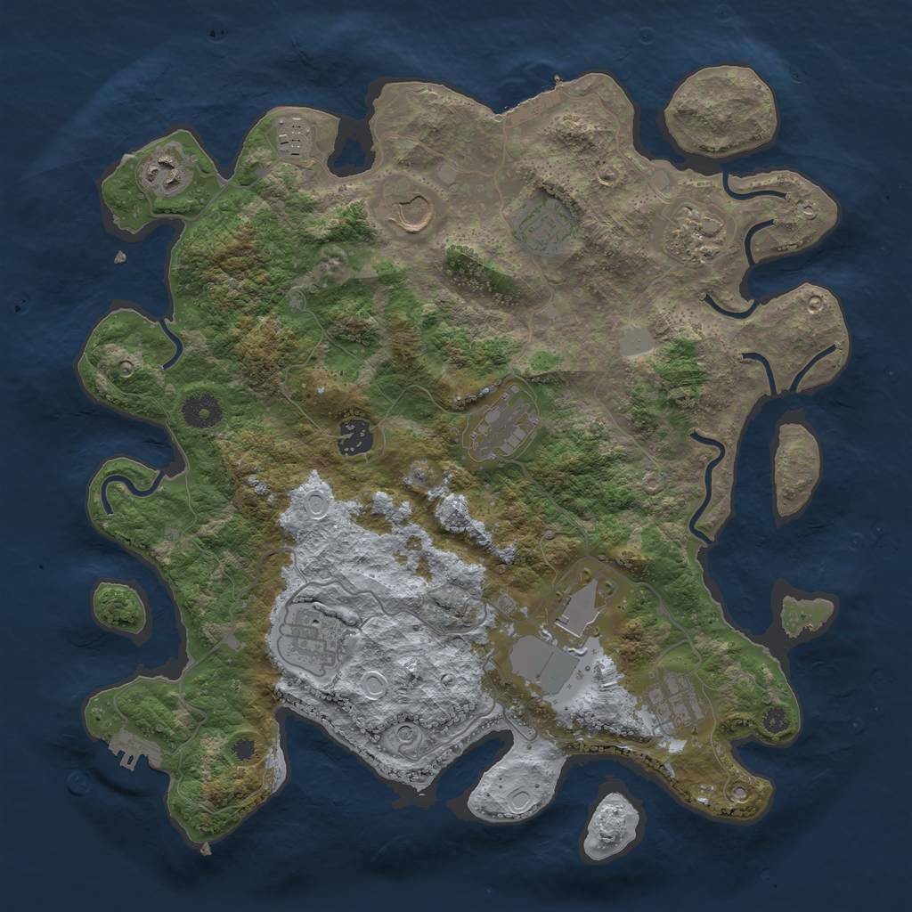 Rust Map: Procedural Map, Size: 3700, Seed: 1591024101, 18 Monuments