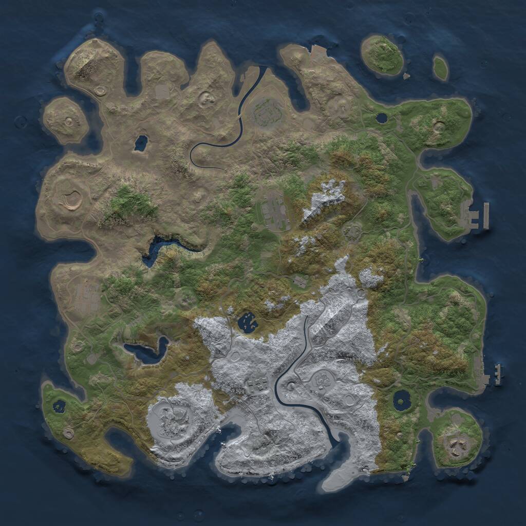Rust Map: Procedural Map, Size: 4000, Seed: 6731, 14 Monuments