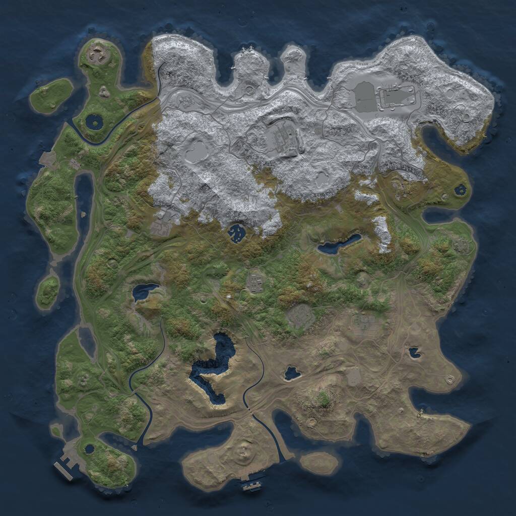 Rust Map: Procedural Map, Size: 4500, Seed: 551, 15 Monuments