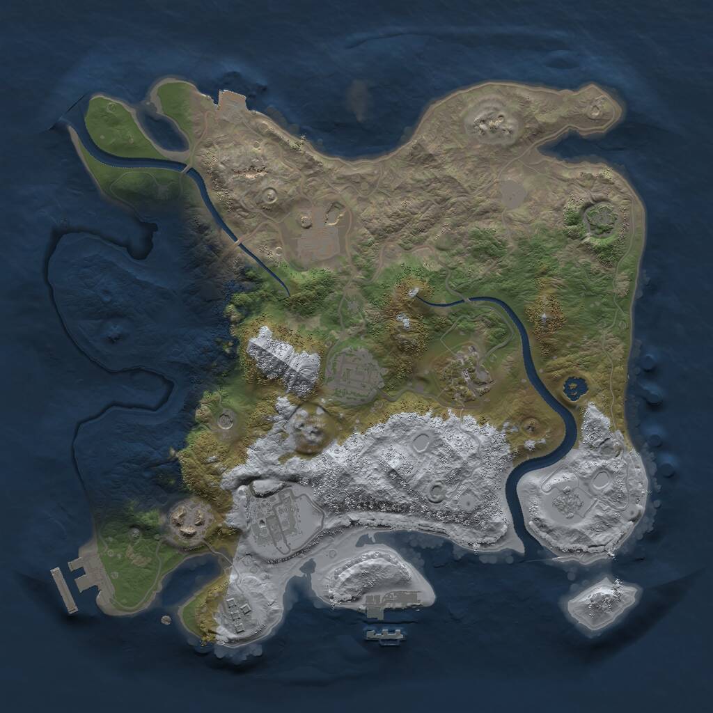 Rust Map: Procedural Map, Size: 3000, Seed: 93952167, 12 Monuments
