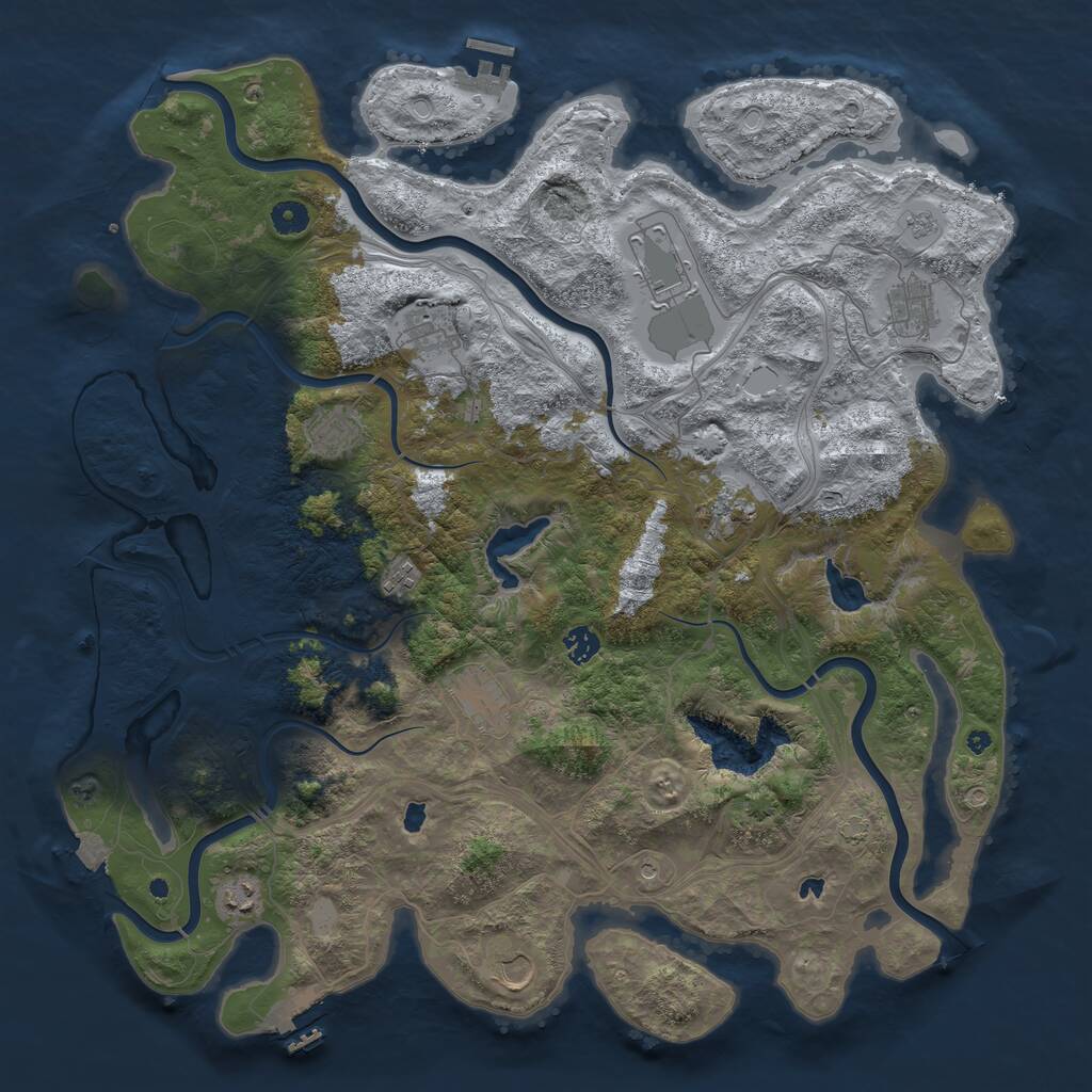 Rust Map: Procedural Map, Size: 4567, Seed: 832652131, 16 Monuments