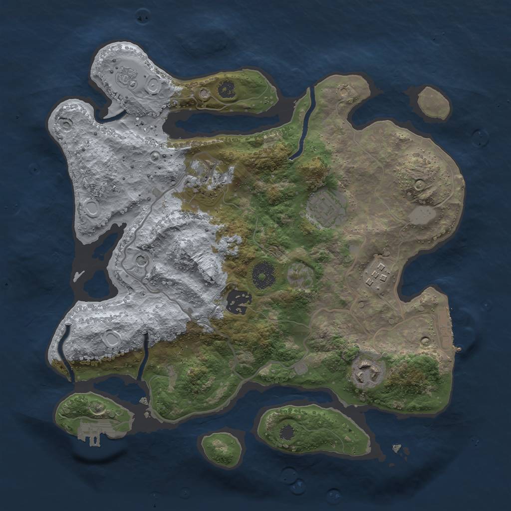 Rust Map: Procedural Map, Size: 3000, Seed: 21614, 14 Monuments