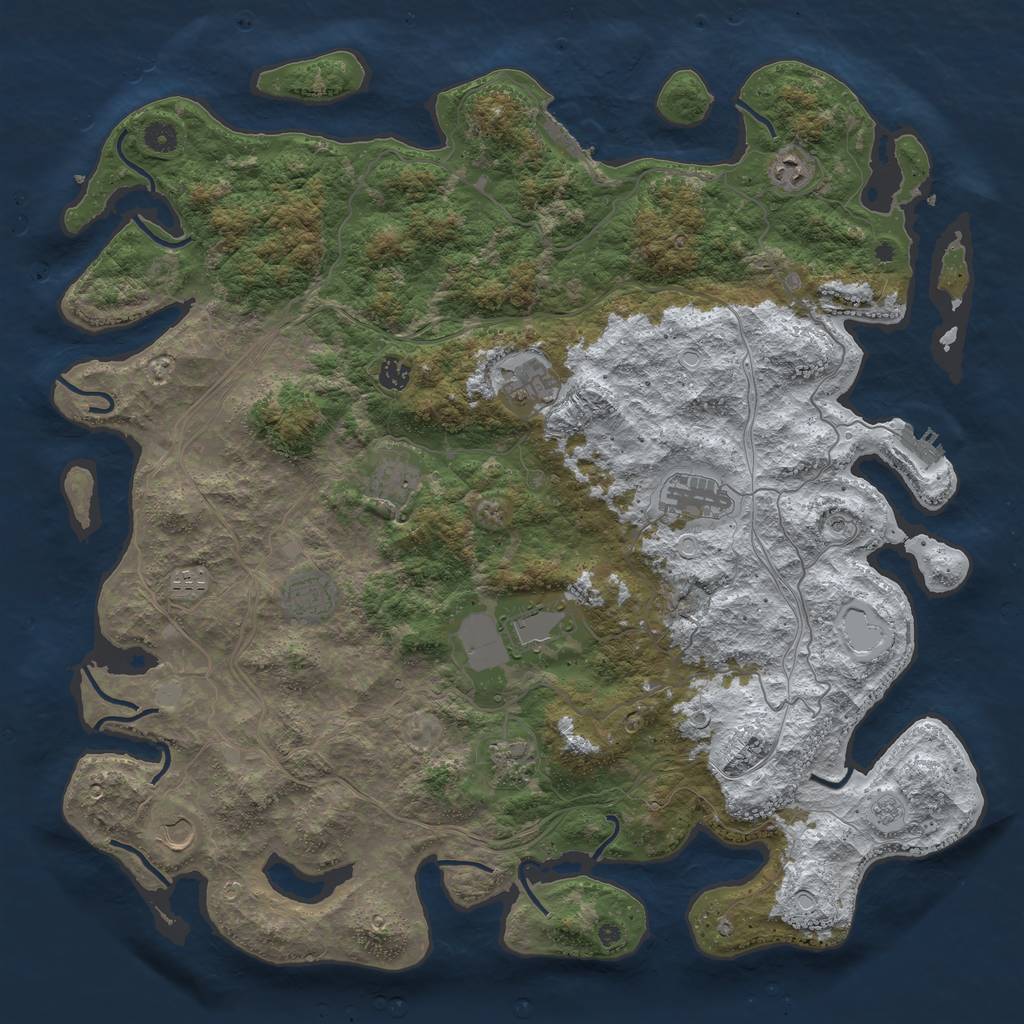 Rust Map: Procedural Map, Size: 4750, Seed: 48202, 19 Monuments