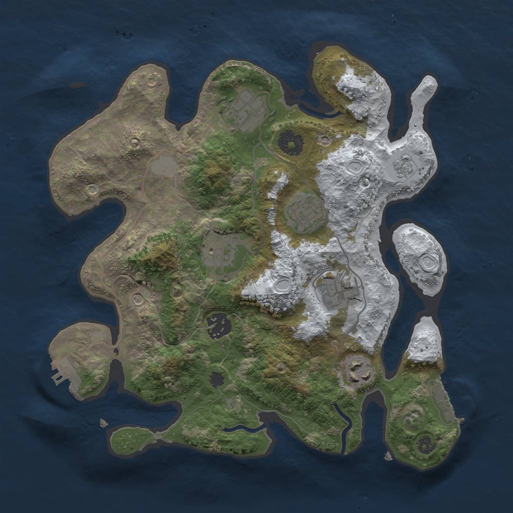 Rust Map: Procedural Map, Size: 3000, Seed: 513417289, 15 Monuments