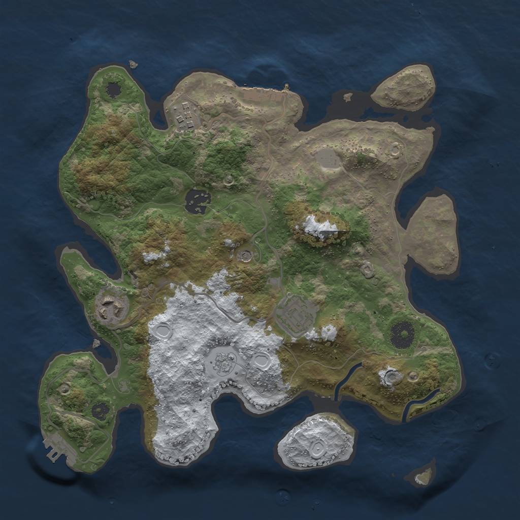 Rust Map: Procedural Map, Size: 3000, Seed: 84944, 13 Monuments