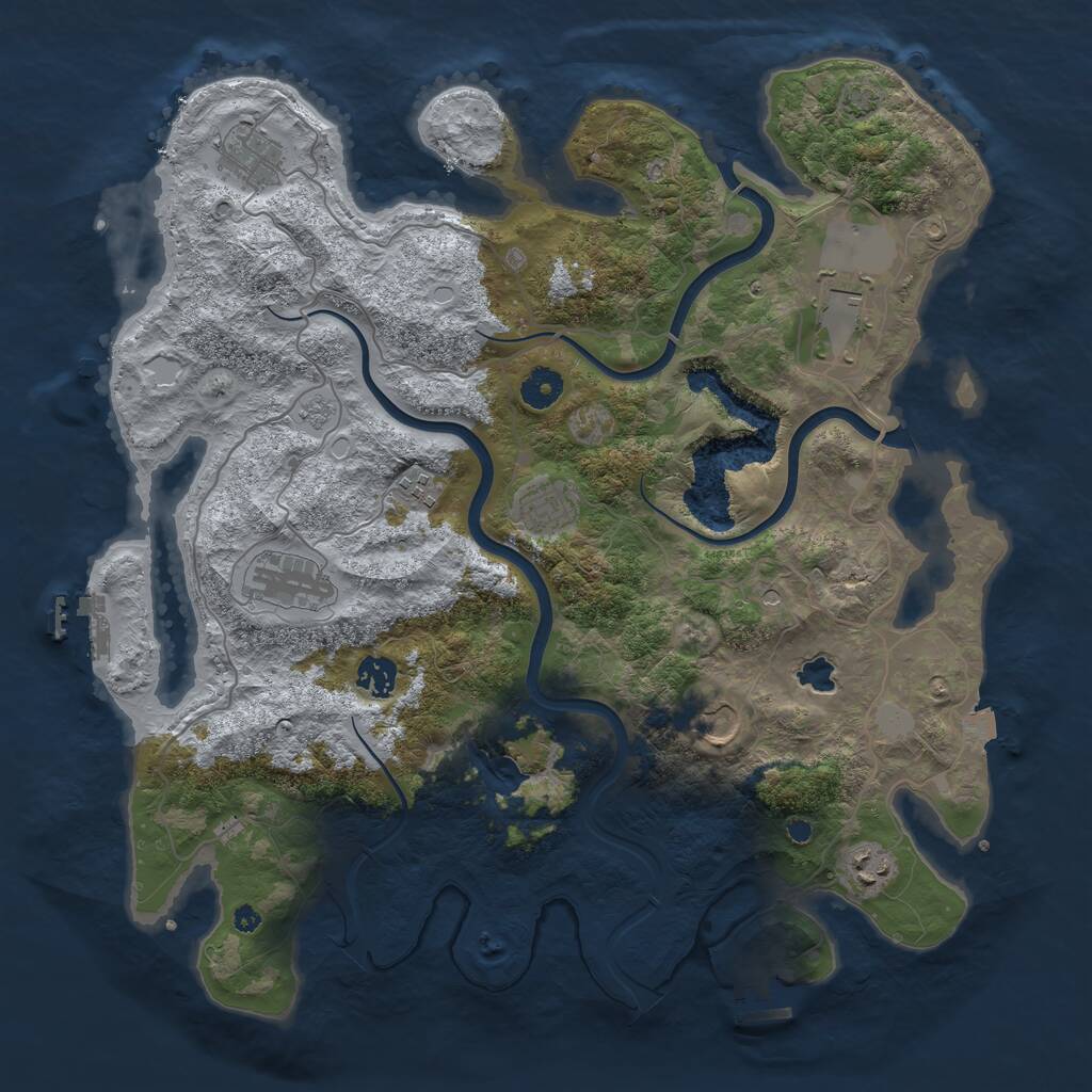 Rust Map: Procedural Map, Size: 4000, Seed: 30553, 14 Monuments