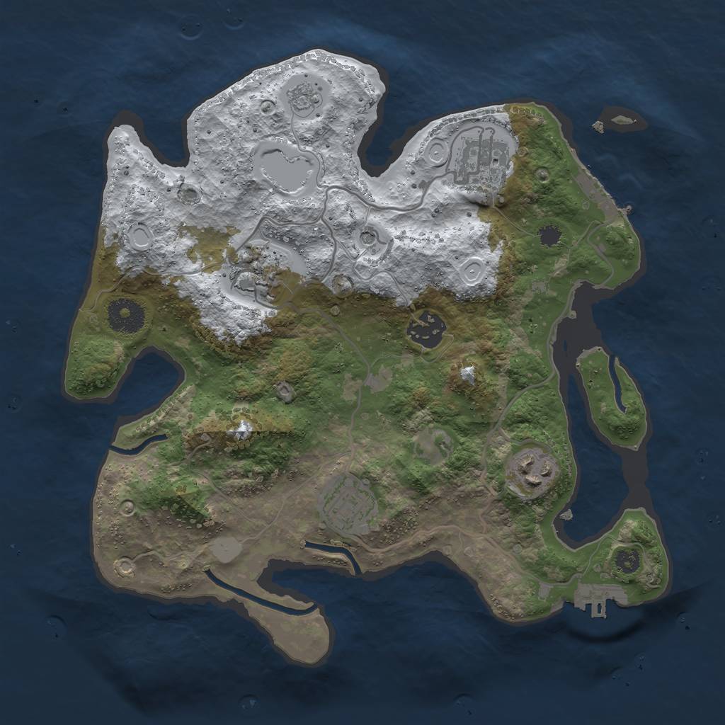 Rust Map: Procedural Map, Size: 3000, Seed: 29910, 14 Monuments