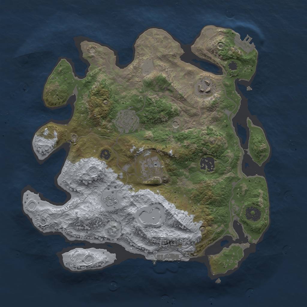 Rust Map: Procedural Map, Size: 3000, Seed: 202131, 13 Monuments