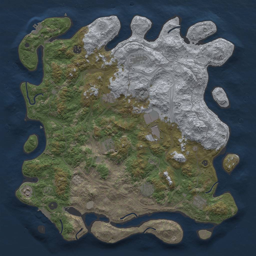 Rust Map: Procedural Map, Size: 4500, Seed: 151215223, 18 Monuments