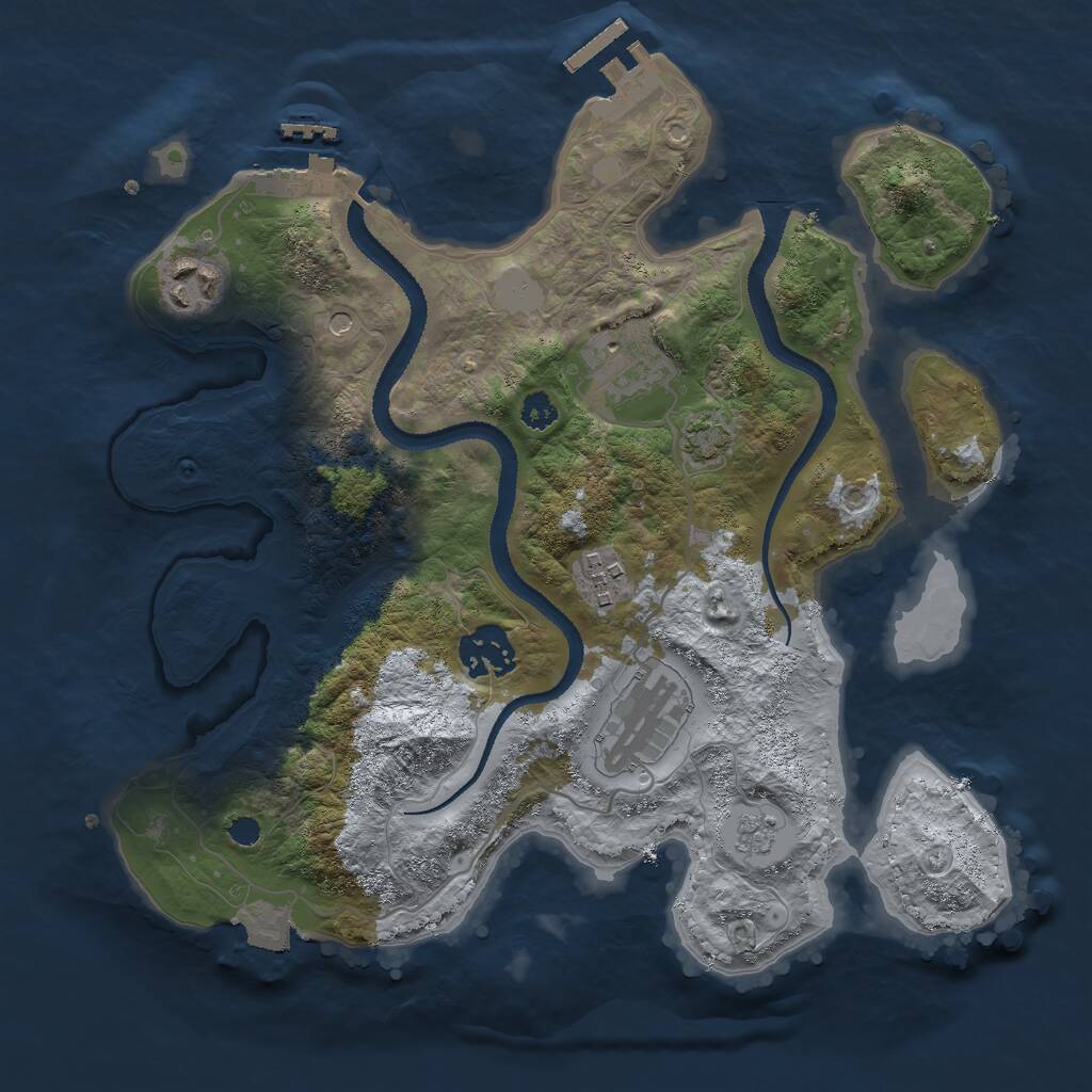 Rust Map: Procedural Map, Size: 3000, Seed: 1866462990, 11 Monuments