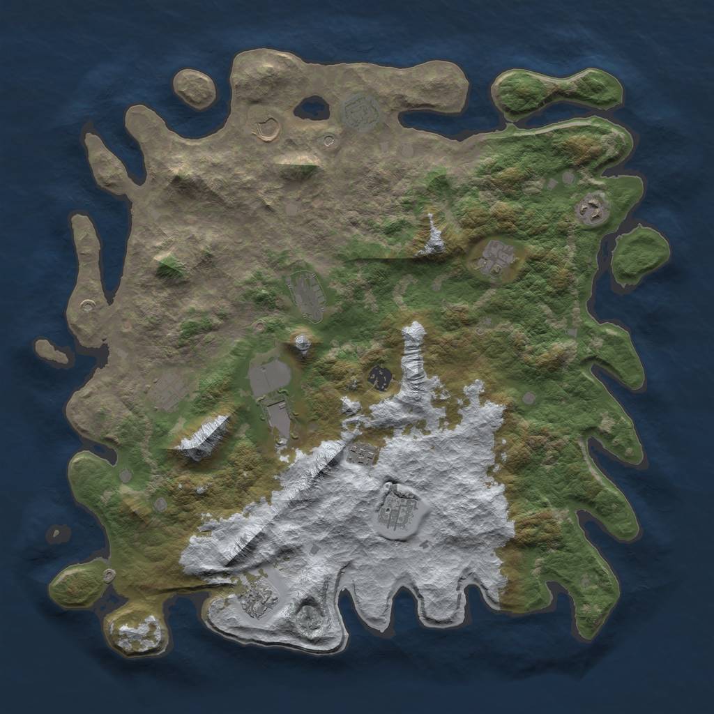 Rust Map: Barren, Size: 4500, Seed: 1665576149, 14 Monuments