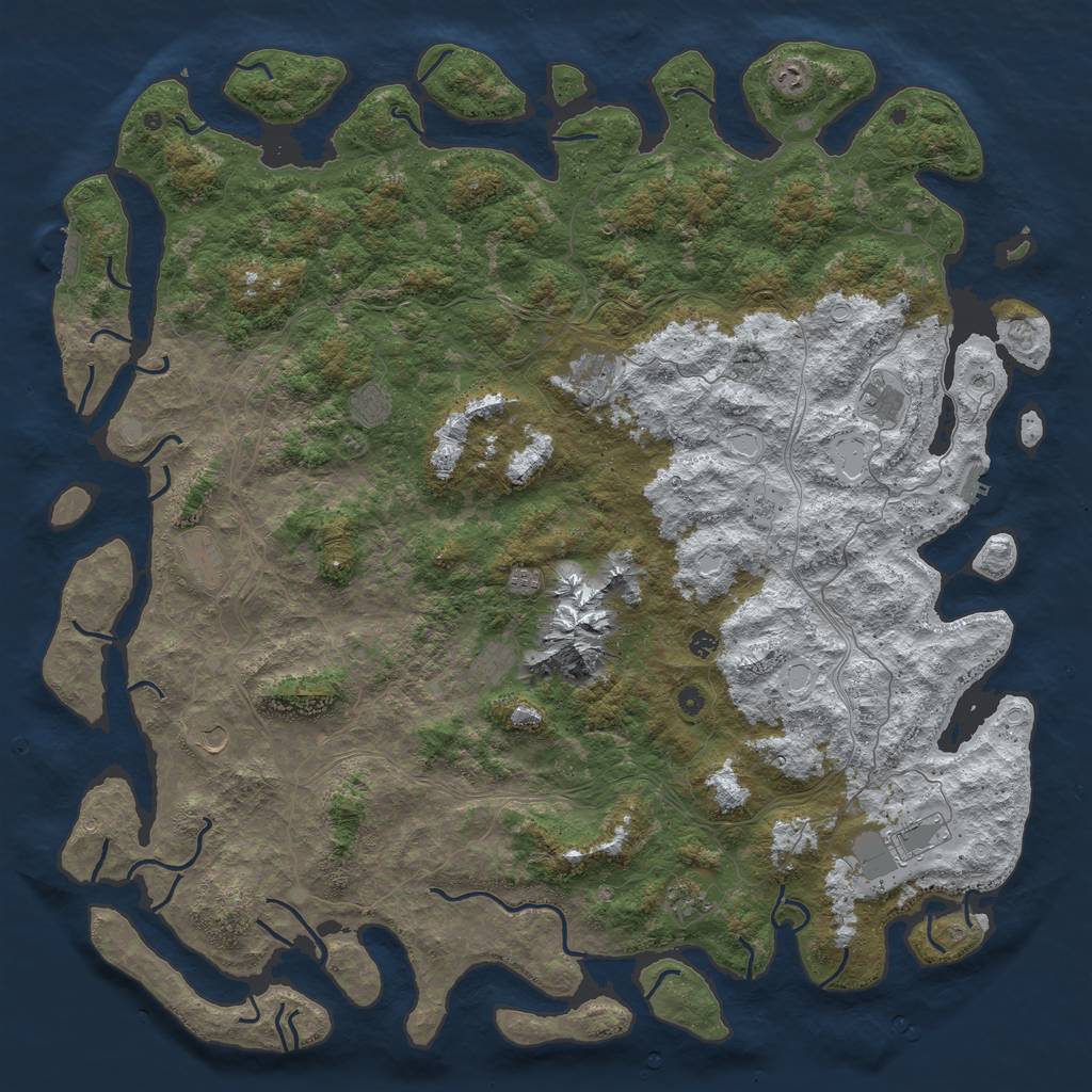Rust Map: Procedural Map, Size: 6000, Seed: 75946844, 20 Monuments