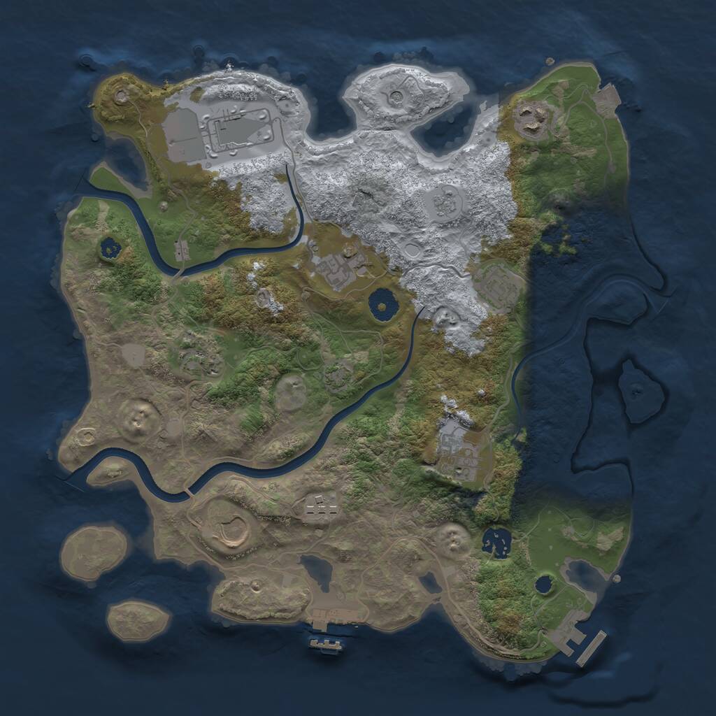 Rust Map: Procedural Map, Size: 3500, Seed: 1558716114, 15 Monuments