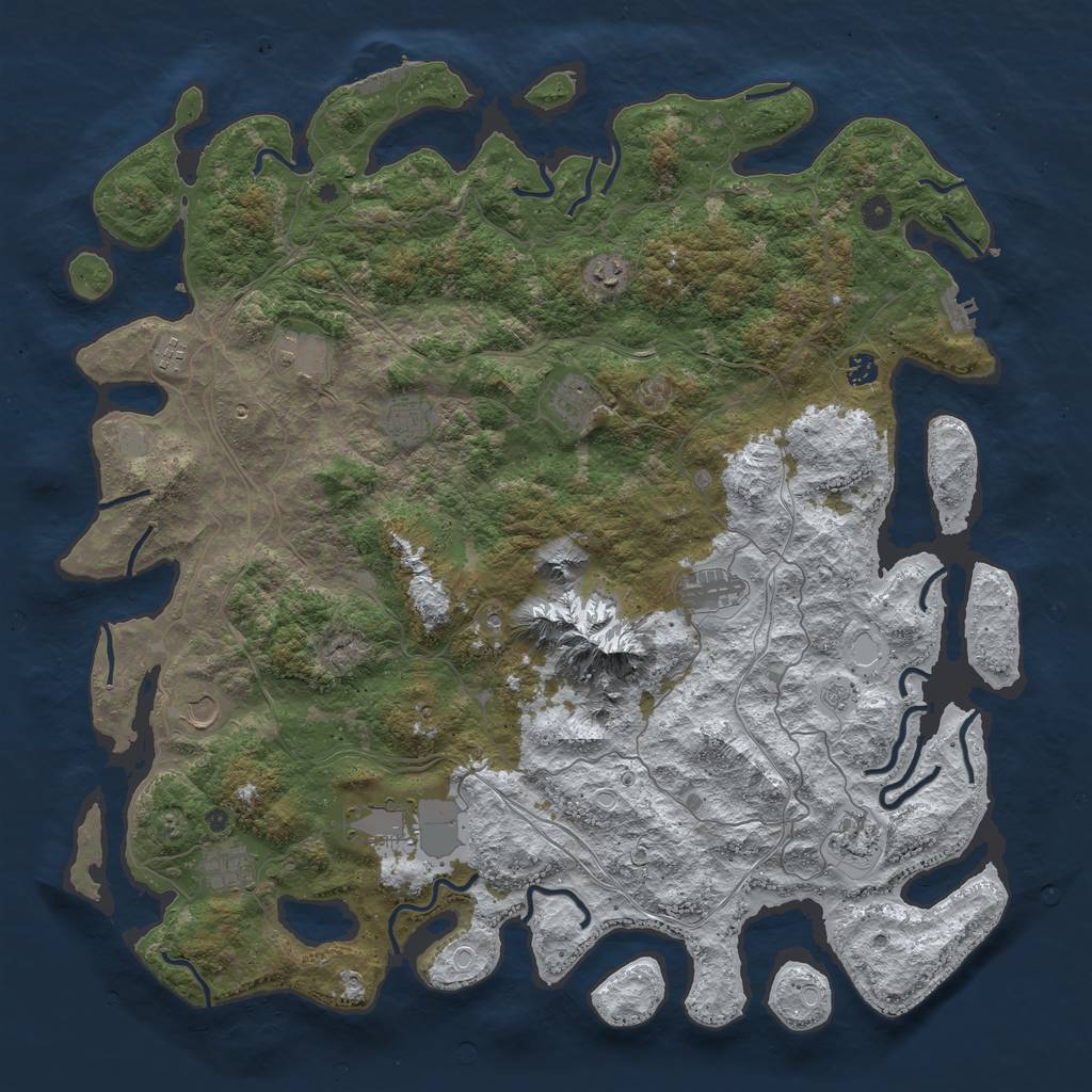 Rust Map: Procedural Map, Size: 5000, Seed: 1087019802, 20 Monuments