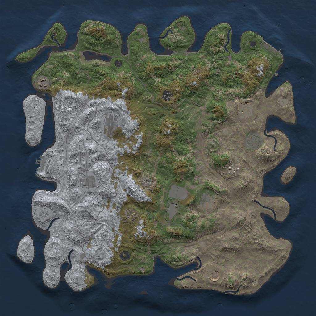 Rust Map: Procedural Map, Size: 4500, Seed: 1645534788, 20 Monuments