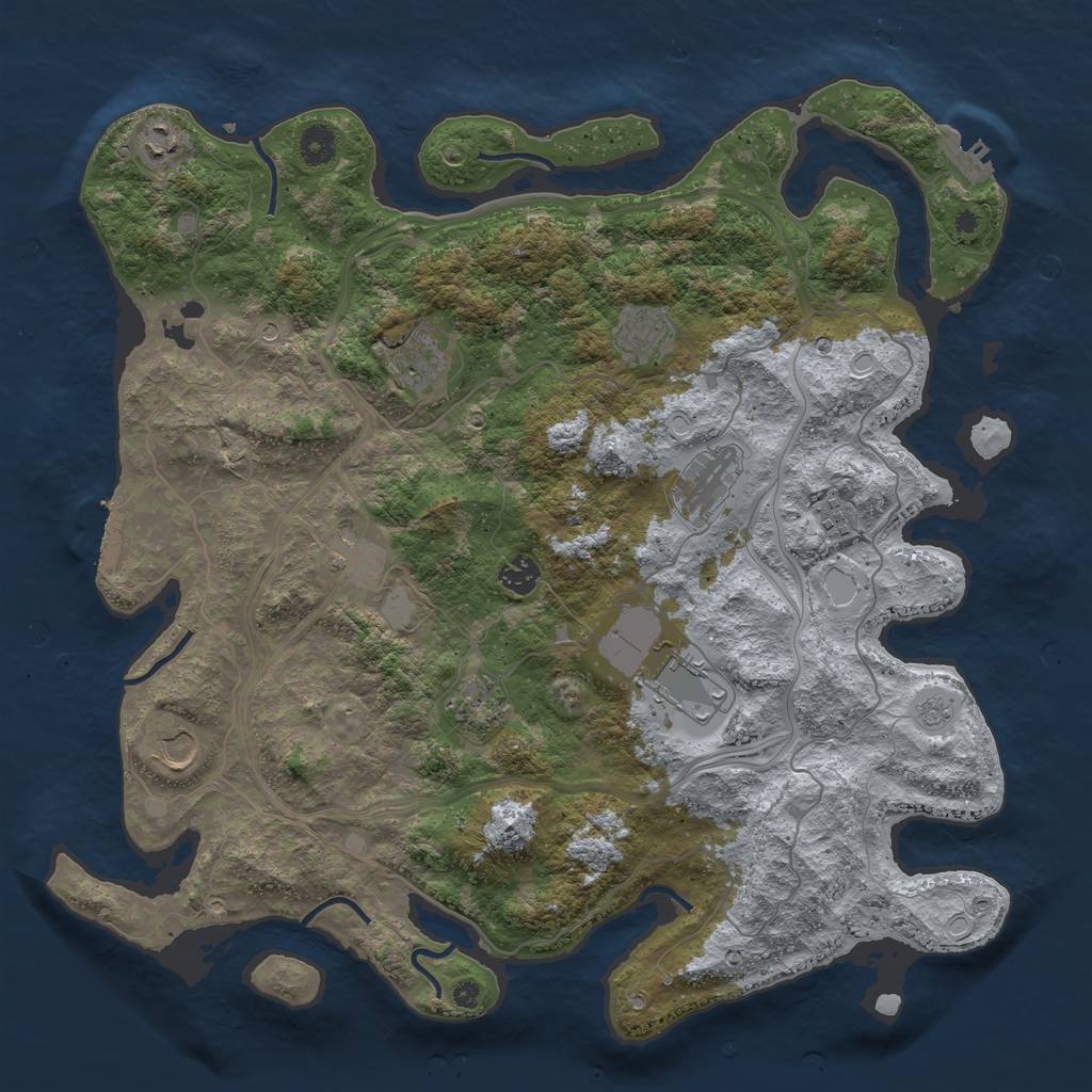 Rust Map: Procedural Map, Size: 4250, Seed: 12533, 19 Monuments