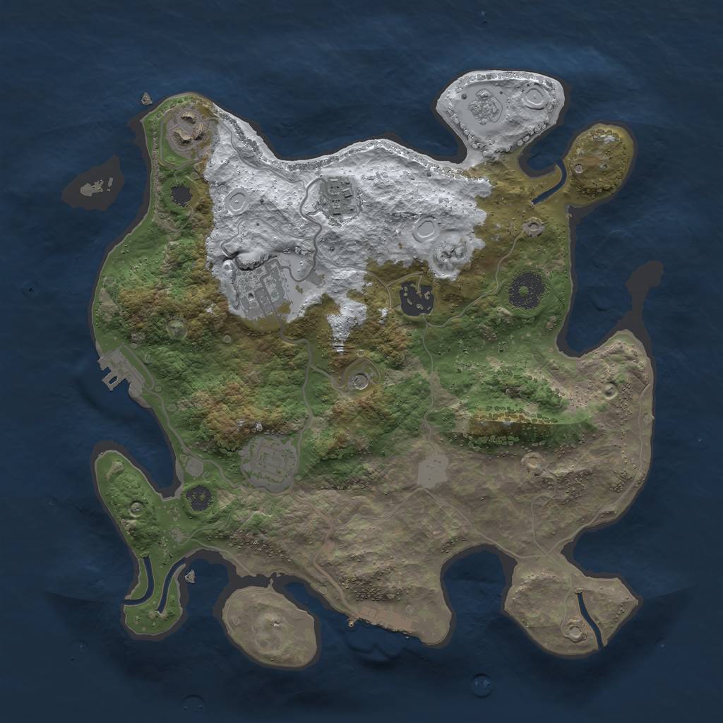 Rust Map: Procedural Map, Size: 3000, Seed: 22541, 14 Monuments