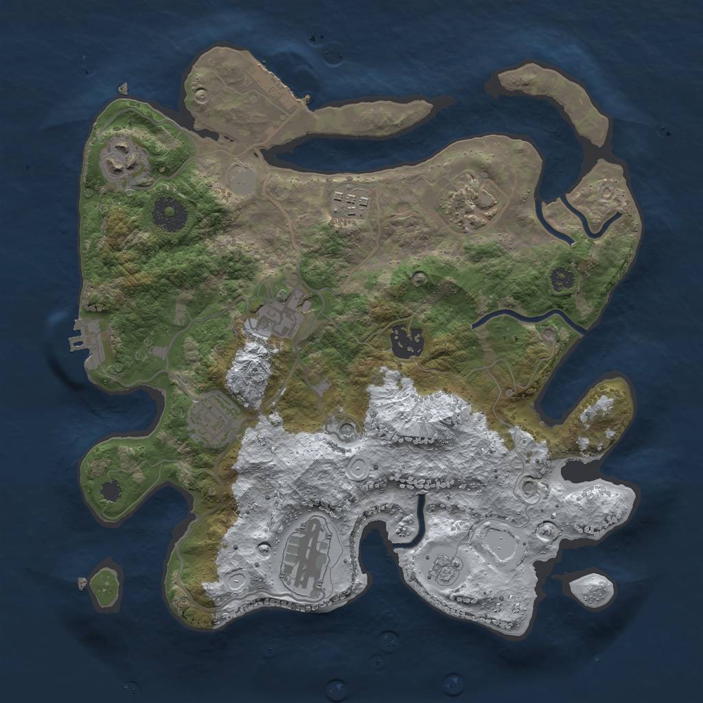 Rust Map: Procedural Map, Size: 3000, Seed: 885080498, 16 Monuments
