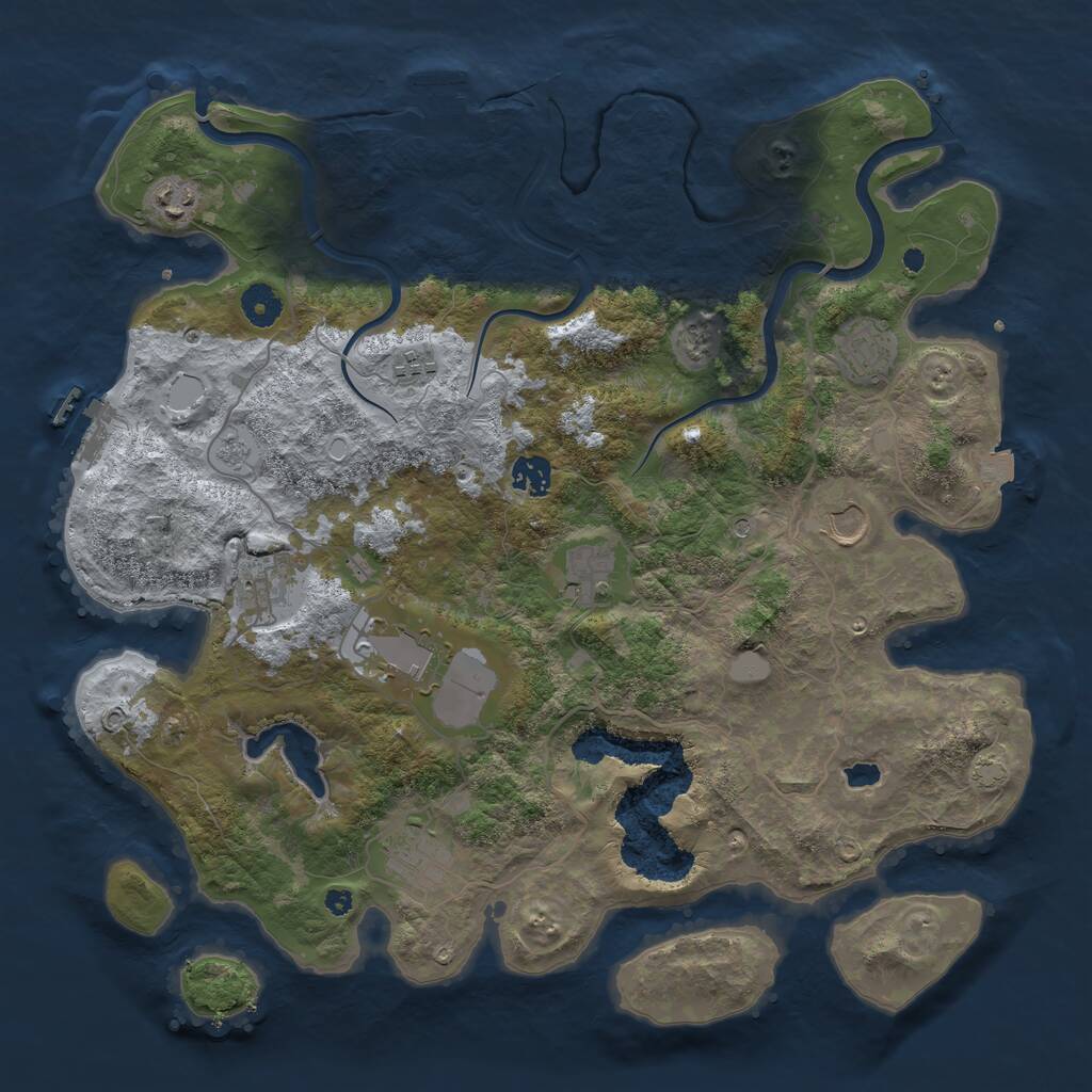 Rust Map: Procedural Map, Size: 4000, Seed: 79106878, 15 Monuments